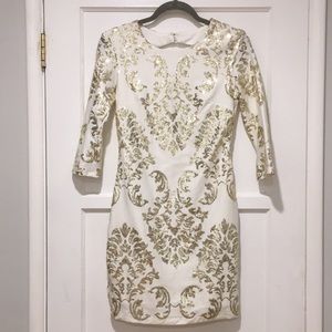 White Dress with Gold Sequins